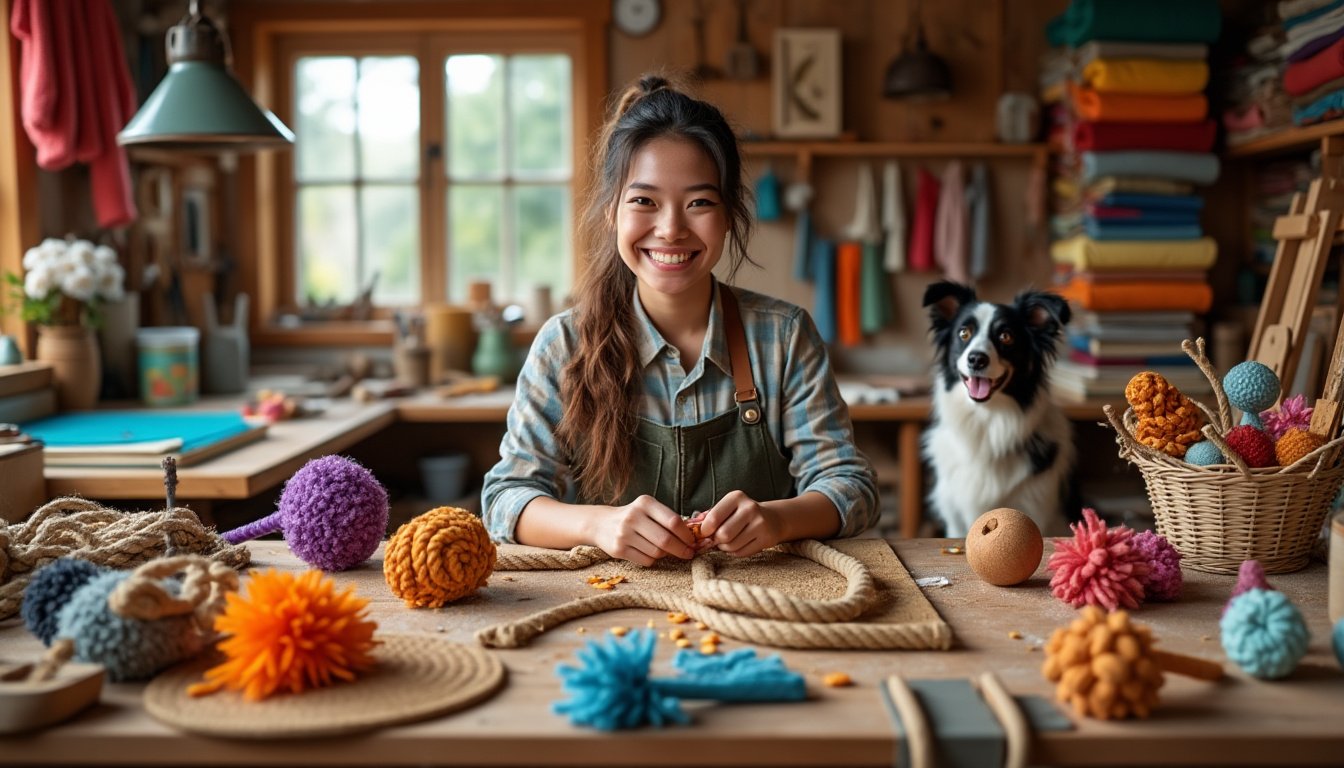 découvrez des idées créatives de diy pour fabriquer des jouets interactifs pour votre chien à la maison. offrez à votre compagnon à quatre pattes des heures de divertissement tout en stimulant son intelligence avec ces projets faciles à réaliser. transformez des matériaux du quotidien en jouets amusants et adaptés à ses besoins !