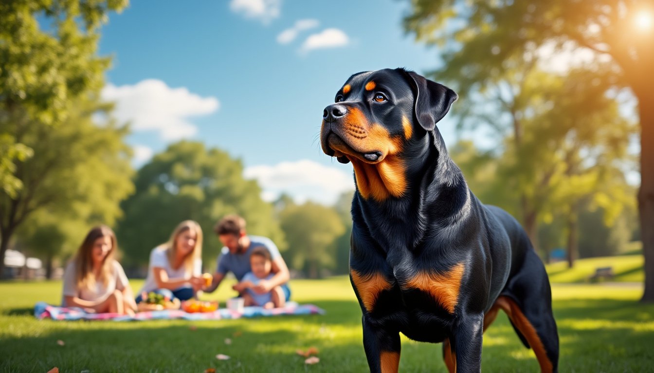 découvrez le rottweiler, un compagnon fidèle et puissant, connu pour sa loyauté et son instinct protecteur. apprenez tout sur son tempérament, ses besoins et comment en faire un membre bien-aimé de votre famille.