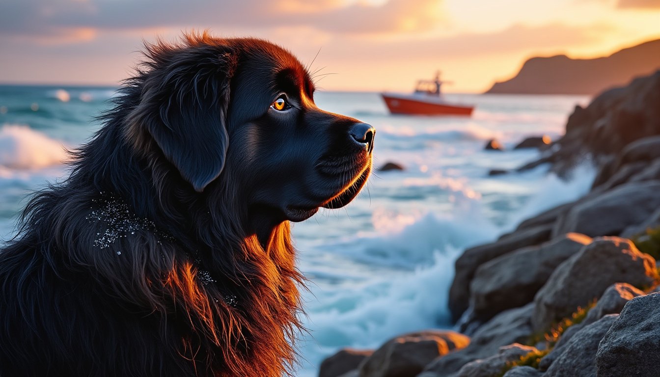 découvrez le terre-neuve, ce chien au cœur tendre et à la grande force, connu pour ses talents de sauveteur naturel. apprenez-en plus sur son caractère doux, sa loyauté inébranlable et son rôle essentiel dans les rescues aquatiques. un compagnon idéal pour les familles, ce doux géant ne manquera pas de vous toucher par sa gentillesse.